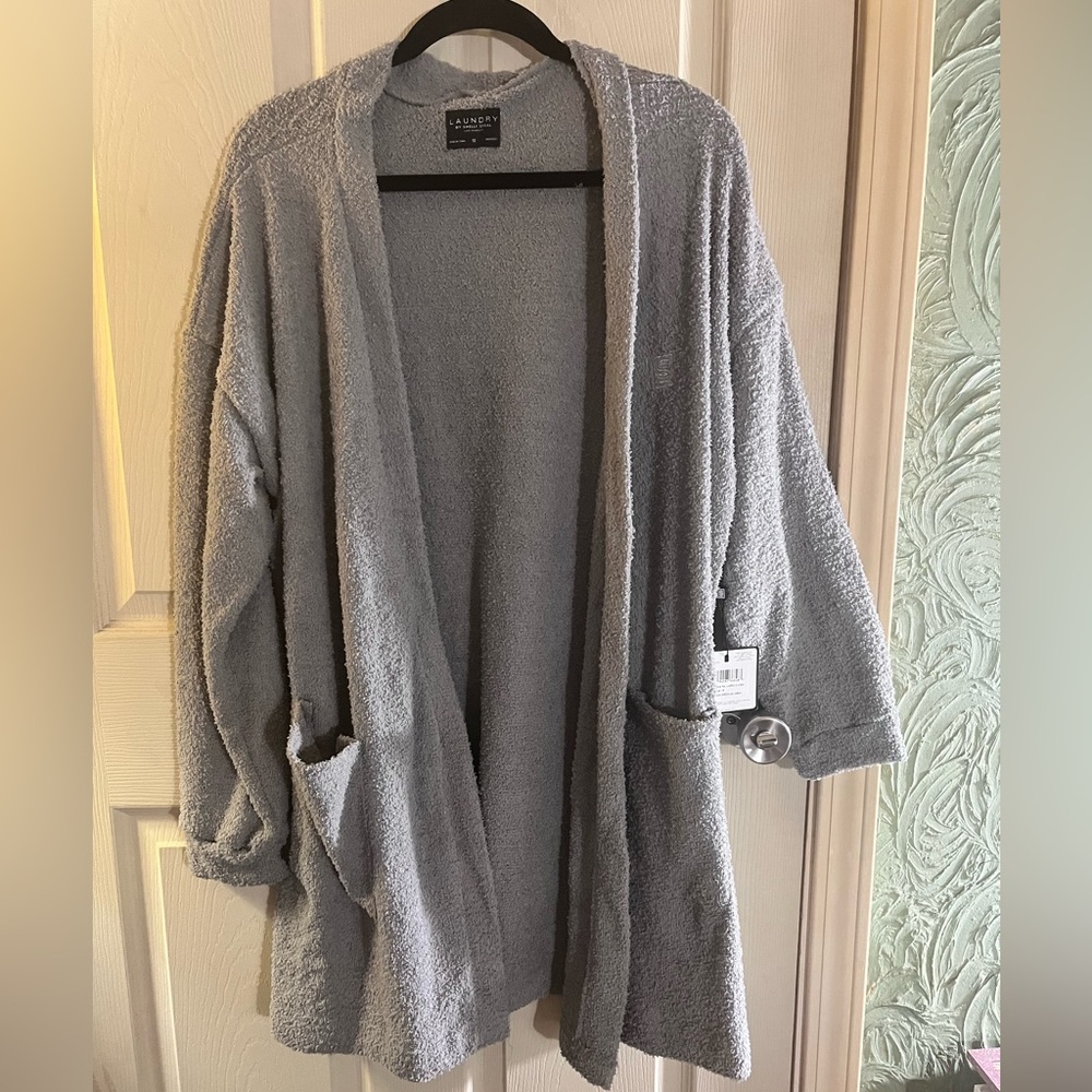Laundry by Shelli Segal lightweight super comfy gray cardigan